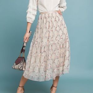 Anthropologie Cherie Maxi Tulle Skirt